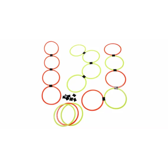 Set cu 16 cercuri si 20 conectori, 39 cm diametrul, Bicolor Hoop 16