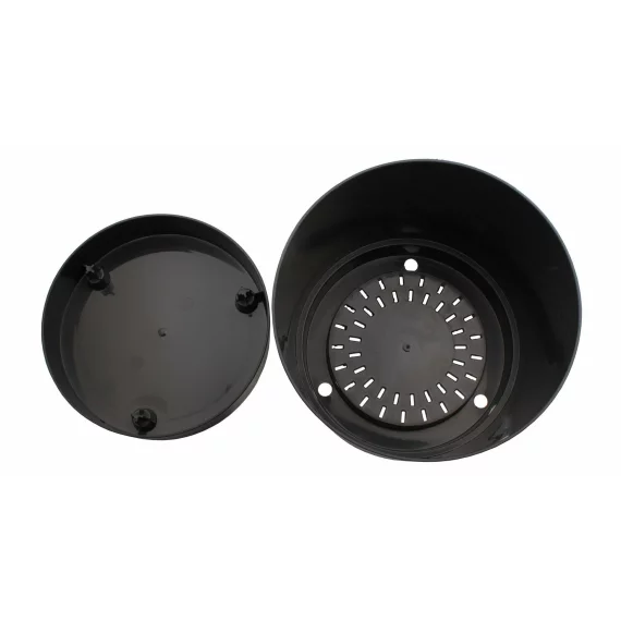 Ghiveci decorativ cu tava detasabila Oliver 18, gri antracit