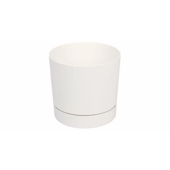 Ghiveci decorativ cu tava detasabila Oliver 18, alb