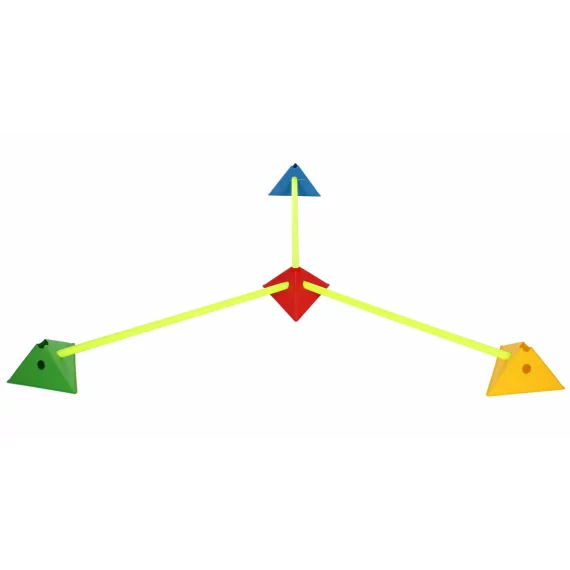 Con multifunctional de antrenament Merco Tri Corners, 13,5 cm inaltime,  albastru