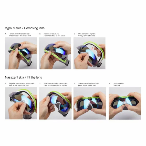 Ochelari pentru schi fond, HATCHEY Lauf, adulti, alb/verde, categorie optica S2