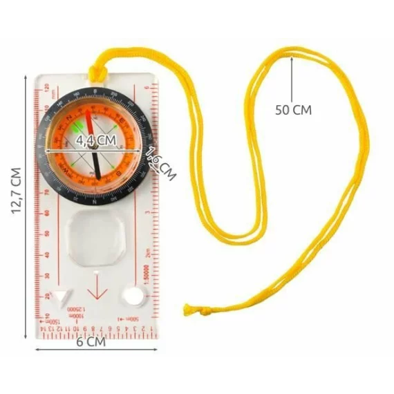 Busola pentru harta, TRIZAND, K7953 Map Compass, navigare outdoor precisa
