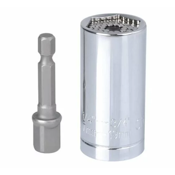 Cheie / Soclu universal tubular, BIGSTREEN, Universal Socket Wrench 7-19 mm, prindere flexibila pentru suruburi si piulite