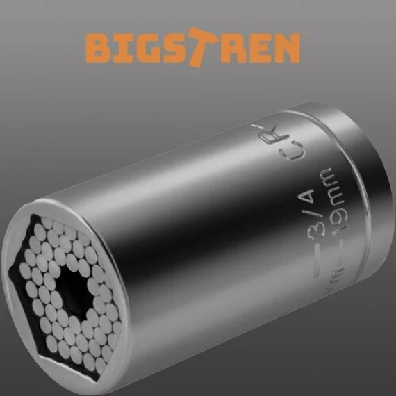 Cheie / Soclu universal tubular, BIGSTREEN, Universal Socket Wrench 7-19 mm, prindere flexibila pentru suruburi si piulite