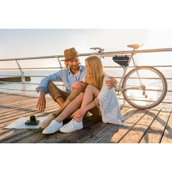 Geanta bicicleta, TRIZAND Bicycle Bag SR14097, geanta pentru cadru cu buzunare si elemente reflectorizante