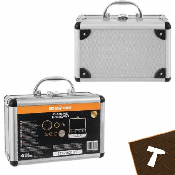 Kit de carotat diamantat, BIGSTREEN, Diamond Hole Saws Set 27080, set profesional 7 piese
