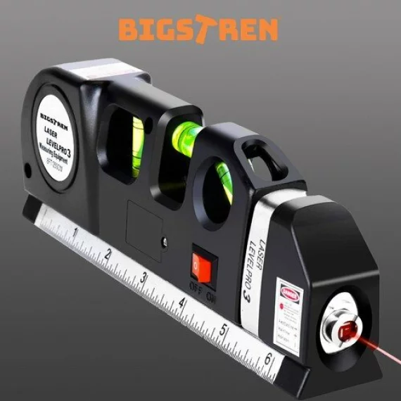 Nivela laser cu ruleta integrata, BIGSTREEN, Laser Level with Tape Measure 250cm 21747, masurare si aliniere precisa