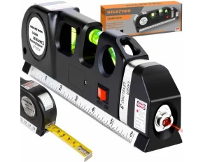 Nivela laser cu ruleta integrata, BIGSTREEN, Laser Level with Tape Measure 250cm 21747, masurare si aliniere precisa