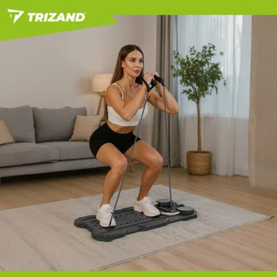 Placa Pilates multifunctionala, TRIZAND, Pilates Board with Counter 26343, antrenament corp complet