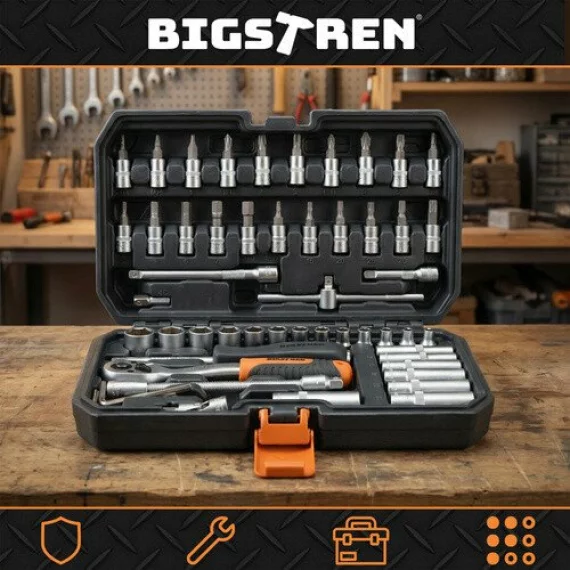 Set scule 56 piese, BIGSTREEN, Tool Set in a 56 Piece Case 26845, kit complet unelte CrV