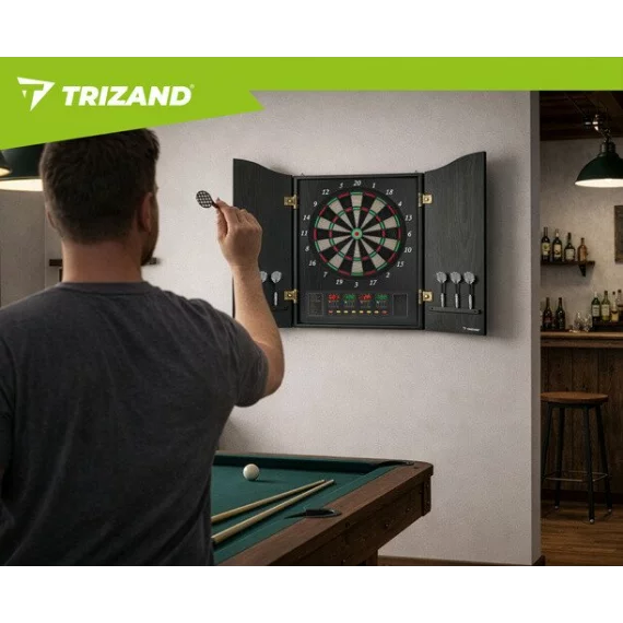 Tabla electronica de darts, TRIZAND, Electronic Dartboard 27046, 27 jocuri si 243 variante