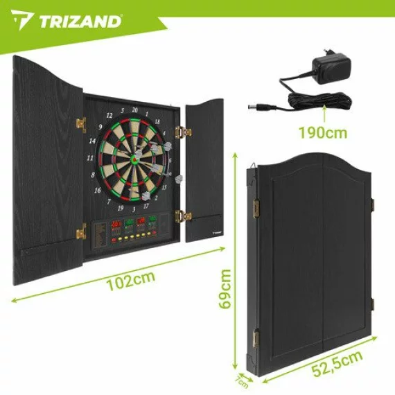 Tabla electronica de darts, TRIZAND, Electronic Dartboard 27046, 27 jocuri si 243 variante