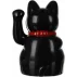 Figurina pisica norocoasa Maneki Neko ISO TRADE – decor feng shui neagra cu gheara ridicata
