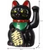 Figurina pisica norocoasa Maneki Neko ISO TRADE – decor feng shui neagra cu gheara ridicata