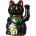 Figurina pisica norocoasa Maneki Neko ISO TRADE – decor feng shui neagra cu gheara ridicata