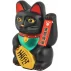 Figurina pisica norocoasa Maneki Neko ISO TRADE – decor feng shui neagra cu gheara ridicata