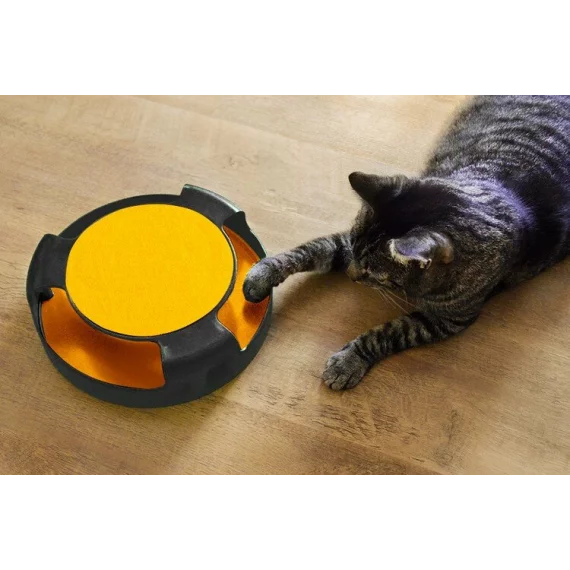Jucarie pentru pisici cu roata si soarece – interactiva, antiderapanta