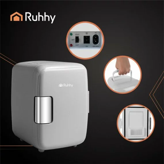 Mini frigider portabil de 4 L – racire si incalzire pentru calatorii, masina si camping