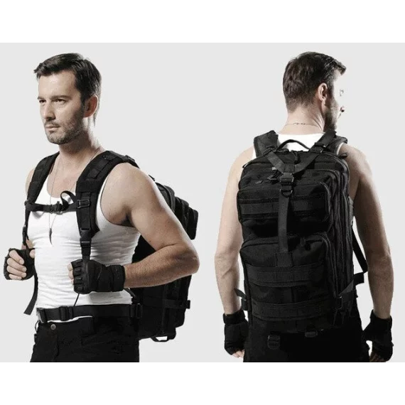 Rucsac militar XL negru 35 L – rucsac tactic mare, rezistent si multifunctional