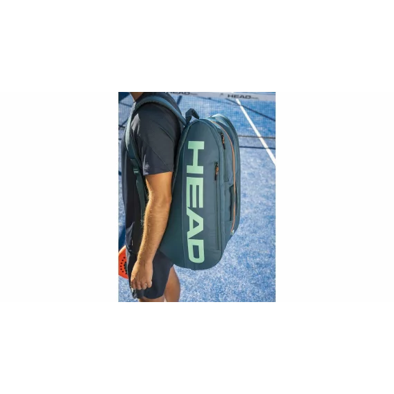 Geanta padel Head Tour Padel Bag L,  60 x 28.5 x 36.5 cm, verde-portocaliu