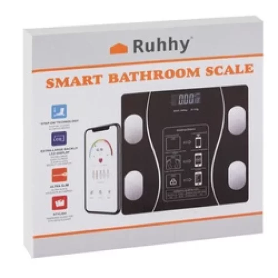 Cantar de baie, Ruhhy, LCD analytical bathroom scale, design modern