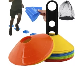 Set 50 copete de antrenament, Trizand, Training cones 23422, design compact, include suport transport