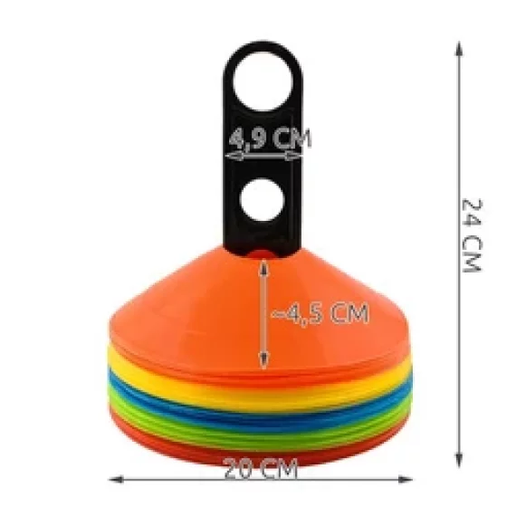 Set 50 copete de antrenament, Trizand, Training cones 23422, design compact, include suport transport