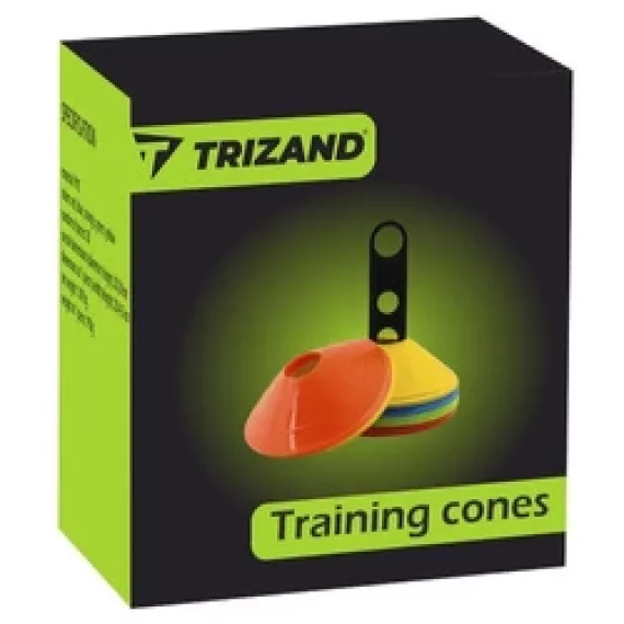 Set 50 copete de antrenament, Trizand, Training cones 23422, design compact, include suport transport