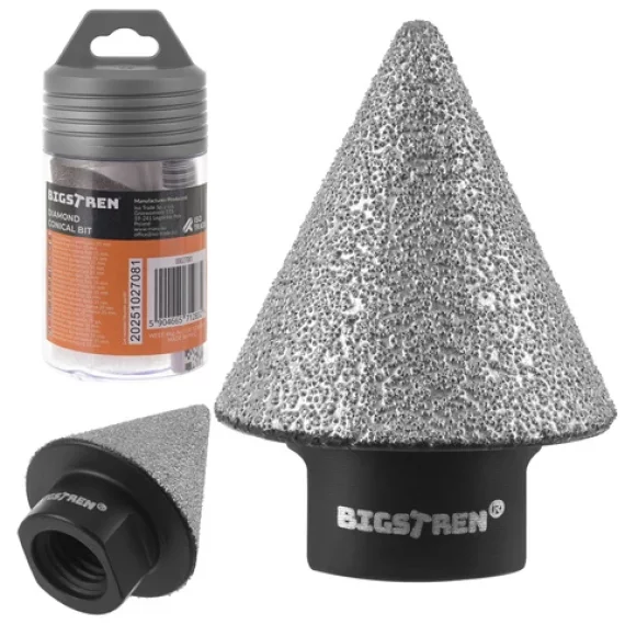 Cutter diamantat conic Bigstren, BIGSTREEN, Diamond Conical Cutter 27081, 35 mm pentru materiale dure