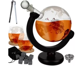 Decanter, Malatec, globe whiskey set, design elegant