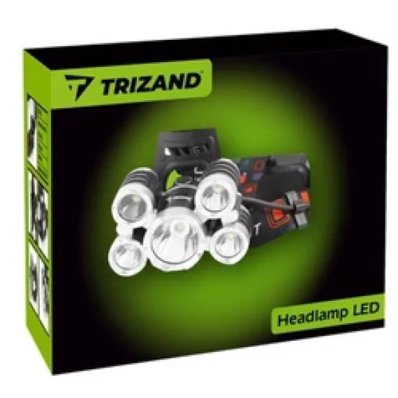 Lanterna frontala, Trizand, Headlamp 5 x LED T6 CREE, iluminare puternica