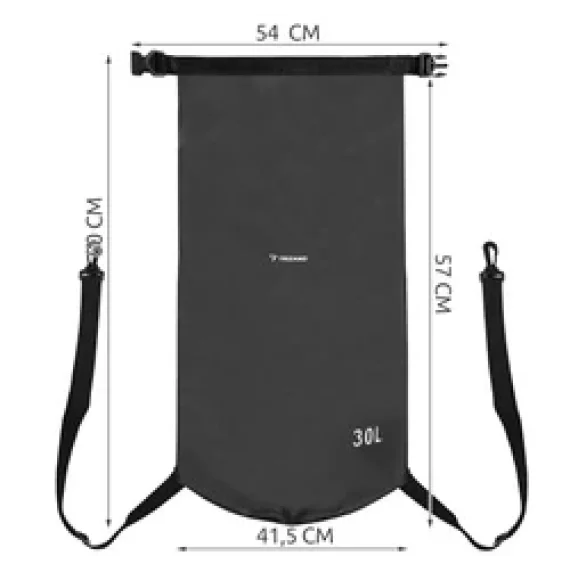 Sac impermeabil, Trizand, waterproof bag 30L black, capacitate de 30 litri
