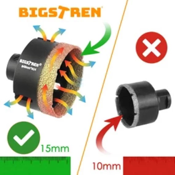 Set de bormasini cu diamant, Bigstren, Diamond hole saws - set of 7, versatilitate in utilizare