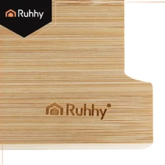 Tocator din bambus, Ruhhy, Bamboo board with containers, cu recipiente incluse