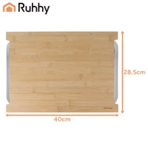 Tocator din bambus, Ruhhy, Bamboo board with containers, cu recipiente incluse