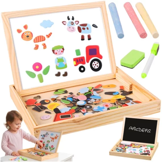 Tabla educationala cu doua fete, Kruzzel, Kruzzel 25637, design interactiv