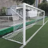 Set 2 porti de fotbal mobile, din aluminiu cu profil oval 100x120 mm, 5 x 2 m