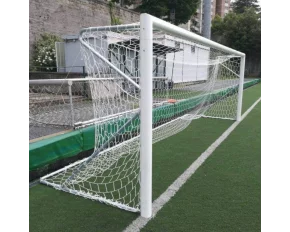 Set 2 porti de fotbal mobile, din aluminiu cu profil oval 100x120 mm, 5 x 2 m