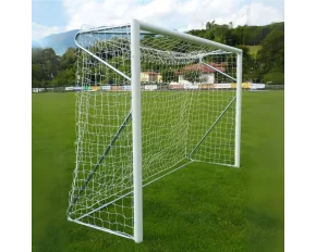 Set 2 porti de fotbal mobile, din aluminiu cu profil rotund, 5 x 2 m