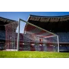 Set 2 porti fotbal aluminiu 7,32 x 2,44 m fixe cu socluri APROBATA FIFA