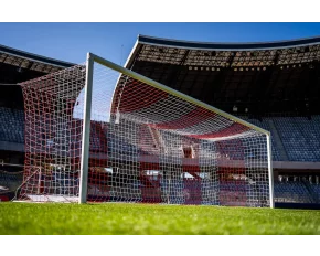 Set 2 porti fotbal aluminiu 7,32 x 2,44 m fixe cu socluri APROBATA FIFA