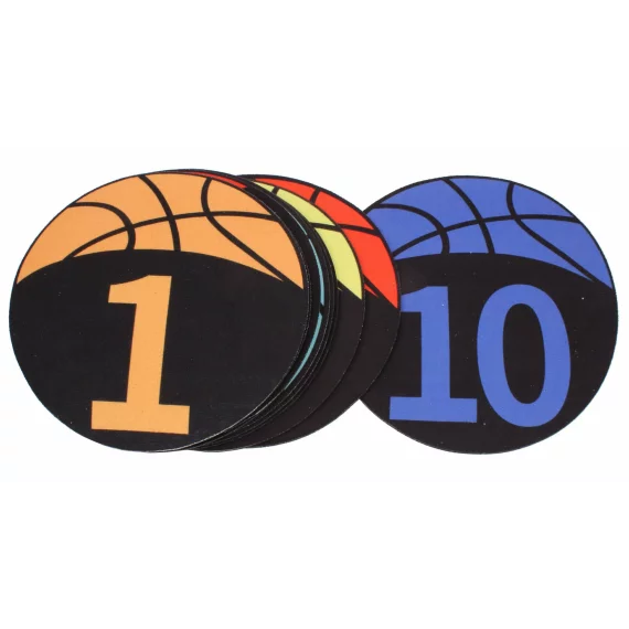 Set 10 marcaje pentru podea, Merco Digital Marker 10, cu design baschet