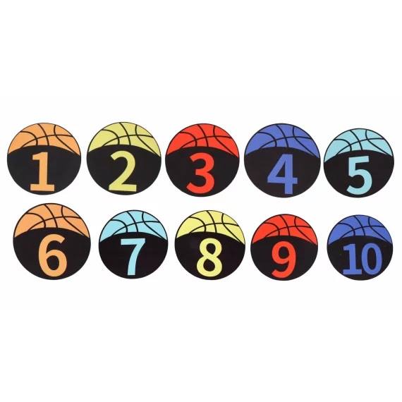 Set 10 marcaje pentru podea, Merco Digital Marker 10, cu design baschet
