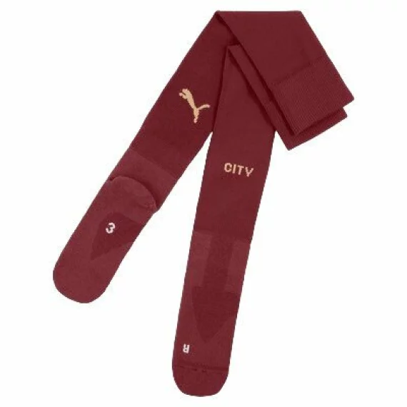 Jambiere fotbal pentru copii, Puma Manchester City Junior, visiniu