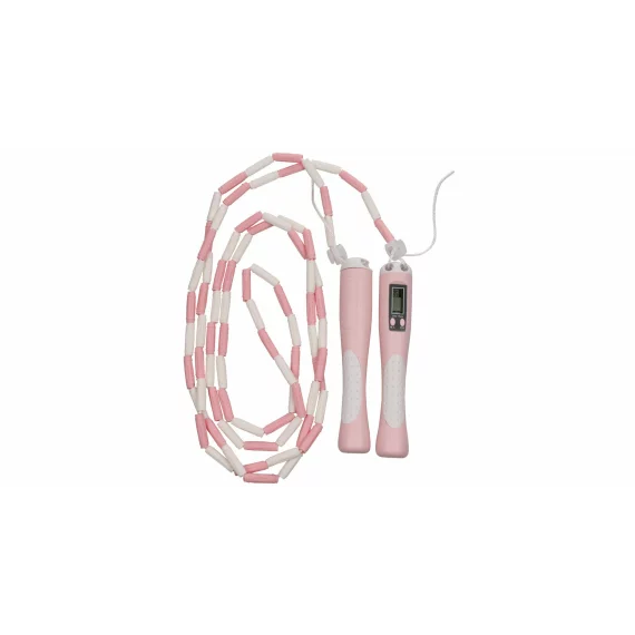 Coarda de sarit cu contor Merco Bead Counter Jump Rope, roz