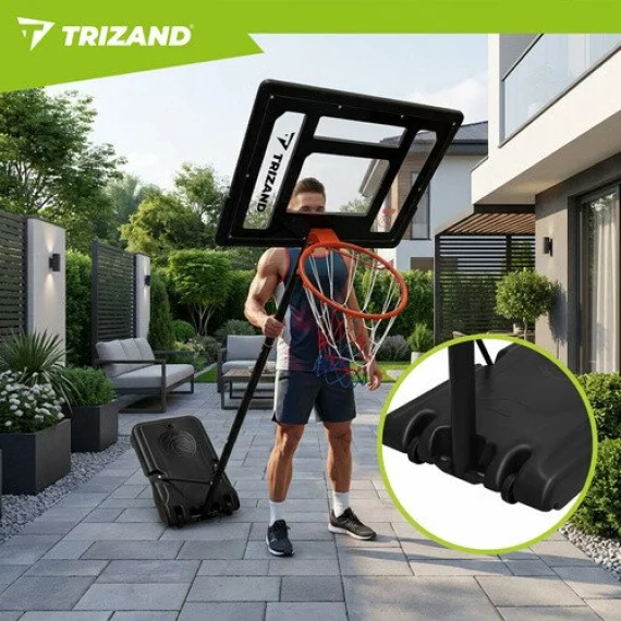 Cos de Baschet Reglabil Trizand 259 cm – Stativ cu Panou, Minge si Baza Stabila