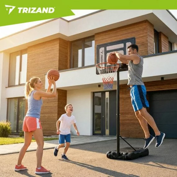 Cos de Baschet Reglabil Trizand 259 cm – Stativ cu Panou, Minge si Baza Stabila