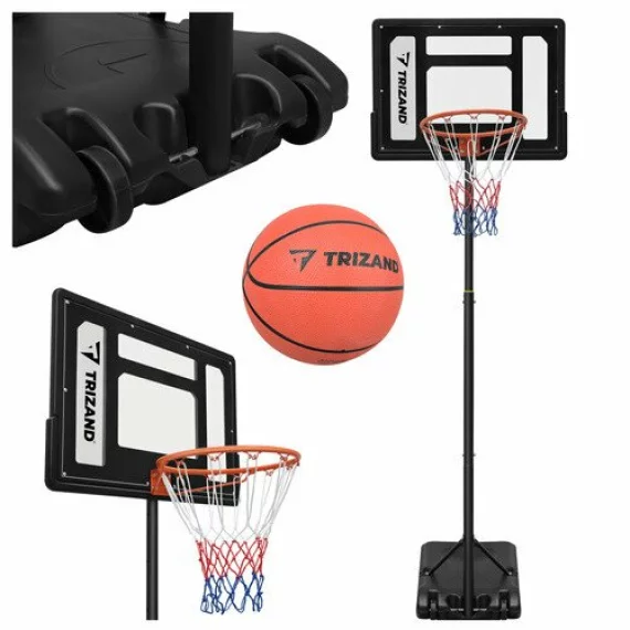 Cos de Baschet Reglabil Trizand 259 cm – Stativ cu Panou, Minge si Baza Stabila