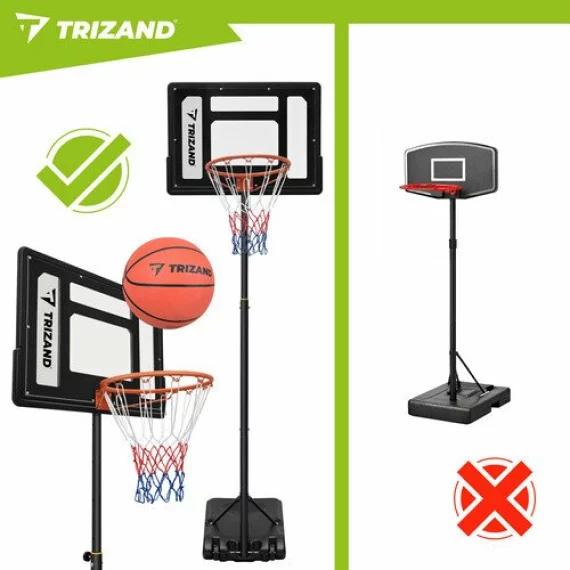 Cos de Baschet Reglabil Trizand 259 cm – Stativ cu Panou, Minge si Baza Stabila
