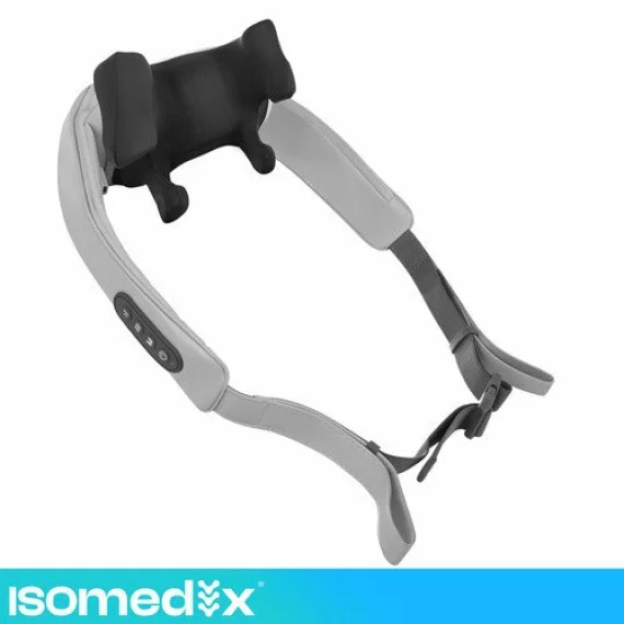 Dispozitiv Masaj Shiatsu Wireless pentru Gat Isomedix 22.2W – Incalzire LED, Incarcare USB-C